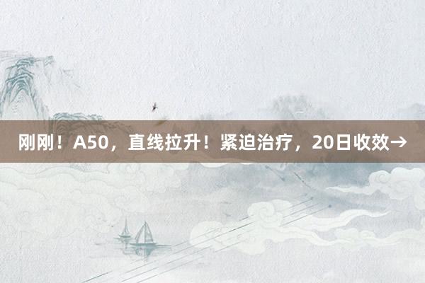 刚刚！A50，直线拉升！紧迫治疗，20日收效→