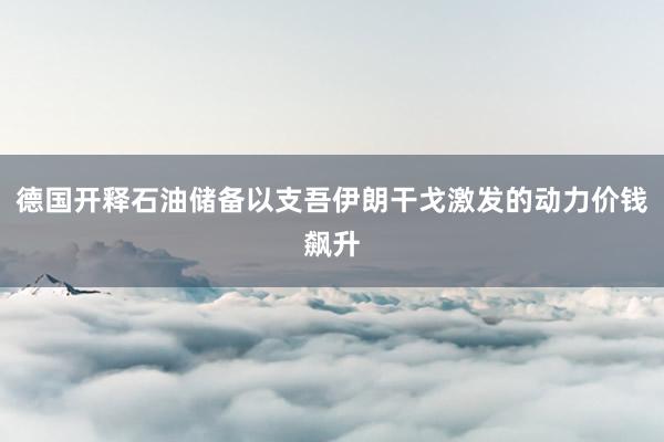 德国开释石油储备以支吾伊朗干戈激发的动力价钱飙升