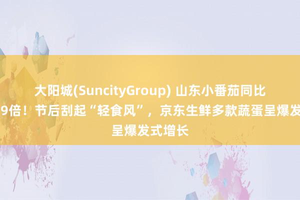 大阳城(SuncityGroup) 山东小番茄同比增长469倍！节后刮起“轻食风”，京东生鲜多款蔬蛋呈爆发式增长