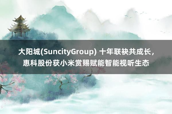 大阳城(SuncityGroup) 十年联袂共成长，惠科股份获小米赏赐赋能智能视听生态