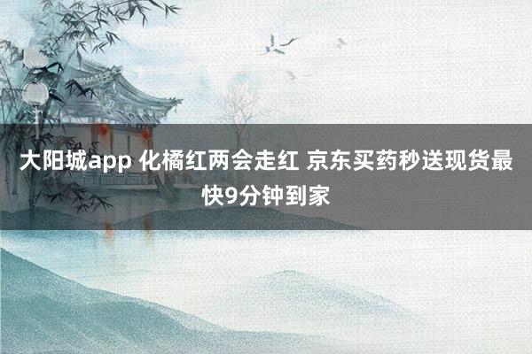 大阳城app 化橘红两会走红 京东买药秒送现货最快9分钟到家