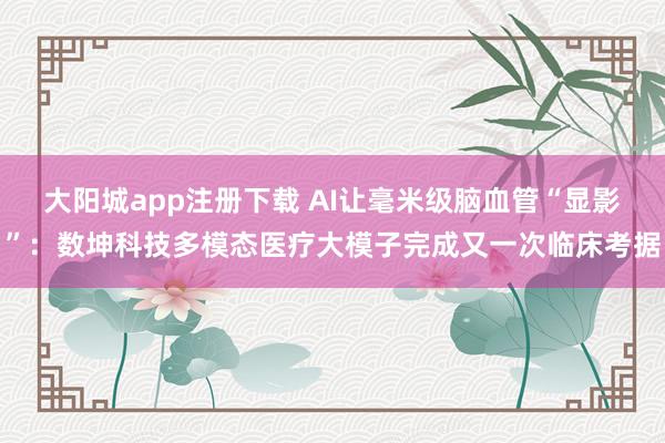大阳城app注册下载 AI让毫米级脑血管“显影”：数坤科技多模态医疗大模子完成又一次临床考据