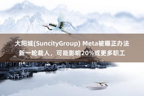 大阳城(SuncityGroup) Meta被曝正办法新一轮裁人，可能影响20%或更多职工