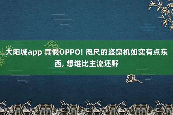 大阳城app 真假OPPO! 咫尺的盗窟机如实有点东西， 想维比主流还野