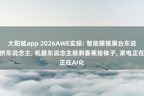 大阳城app 2026AWE实探: 智能眼镜展台东说念主挤东说念主， 机器东说念主能剥香蕉捡袜子， 家电正在AI化