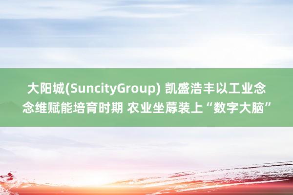 大阳城(SuncityGroup) 凯盛浩丰以工业念念维赋能培育时期 农业坐蓐装上“数字大脑”