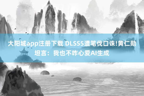 大阳城app注册下载 DLSS5遭笔伐口诛!黄仁勋坦言：我也不咋心爱AI生成