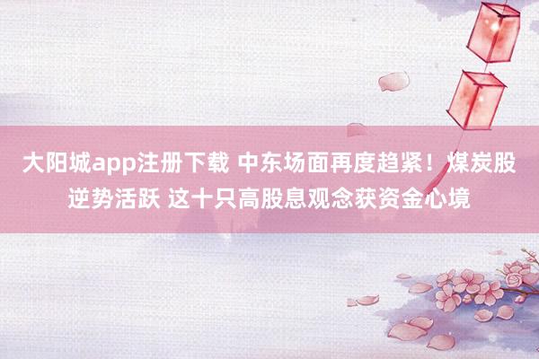 大阳城app注册下载 中东场面再度趋紧！煤炭股逆势活跃 这十只高股息观念获资金心境