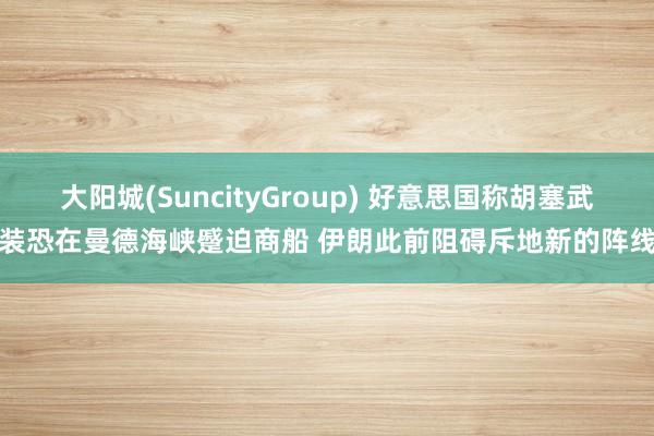 大阳城(SuncityGroup) 好意思国称胡塞武装恐在曼德海峡蹙迫商船 伊朗此前阻碍斥地新的阵线