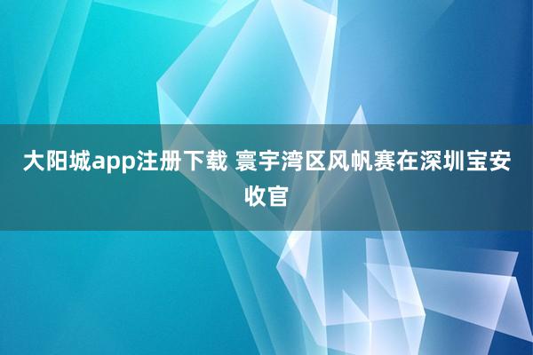 大阳城app注册下载 寰宇湾区风帆赛在深圳宝安收官