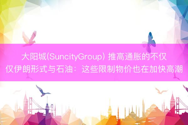 大阳城(SuncityGroup) 推高通胀的不仅仅伊朗形式与石油：这些限制物价也在加快高潮