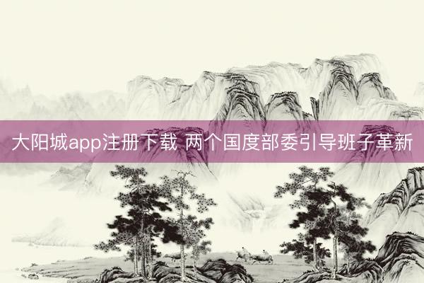 大阳城app注册下载 两个国度部委引导班子革新