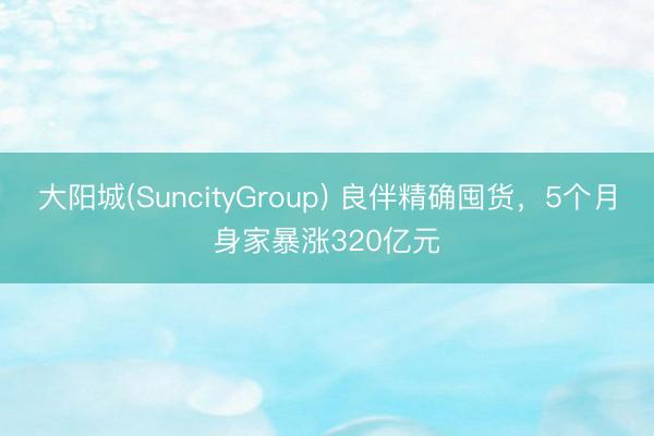 大阳城(SuncityGroup) 良伴精确囤货，5个月身家暴涨320亿元